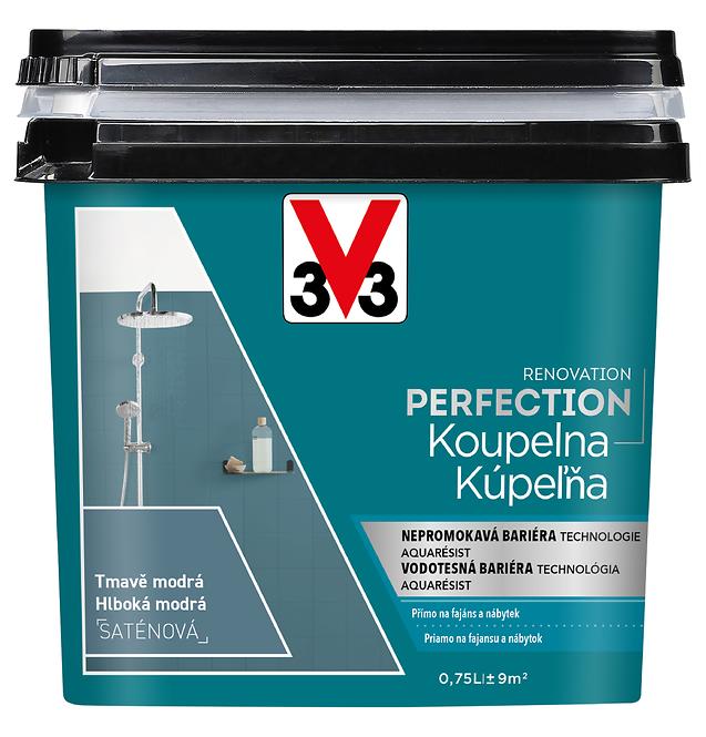 V33 Farba Renovacia Kupelna a Keramicka Dlazba Tmavě Modrá 750ML