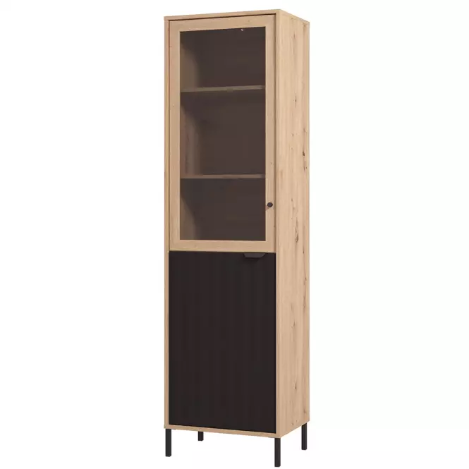 Vitrína Vandea 1k Artisan/Čierna 11013560