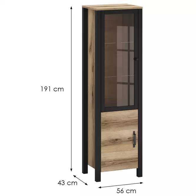 Vitrína Derby A Light + Black,3