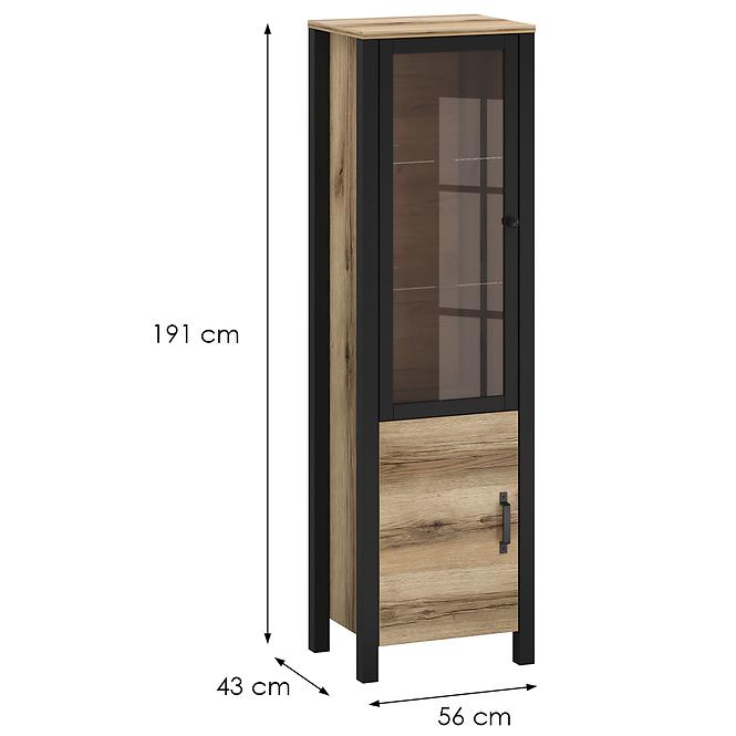 Vitrína Derby A Light + Black,3