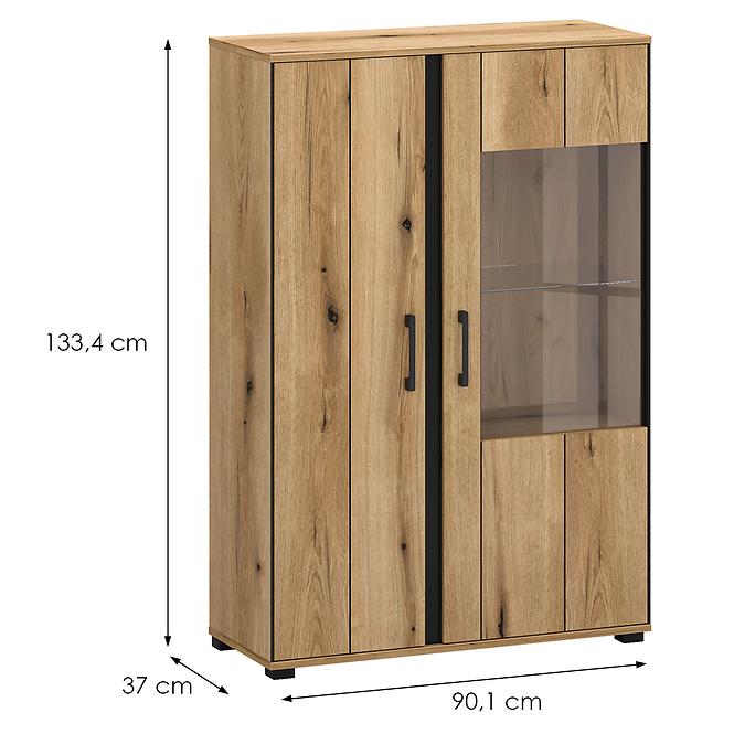 Vitrína 2d3s Kendal C Light + Black,2