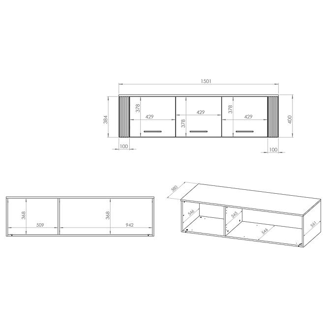Nadstavec Urso 11 3d Dub Craft zlatá/čierna