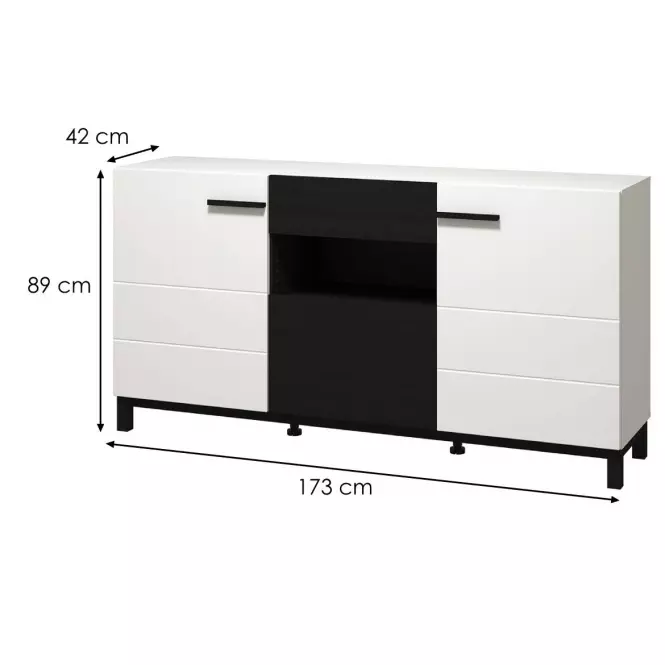 Komoda Sarthe Biela/Čierna 11013676