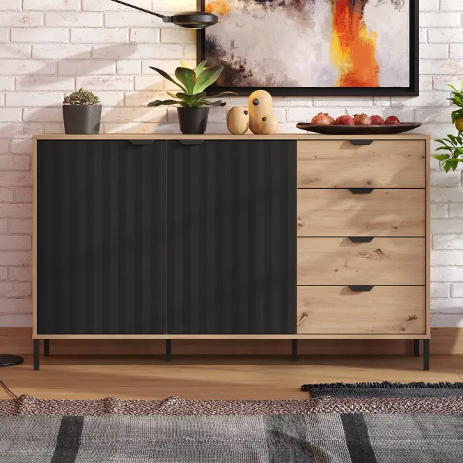 Komoda Vandea 3k4f Artisan/Čierna 11013378,8