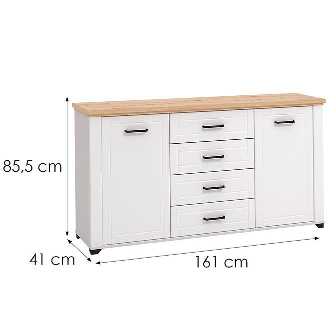 Komoda Valencia 3k4f Artisan/Biela 11011390,2