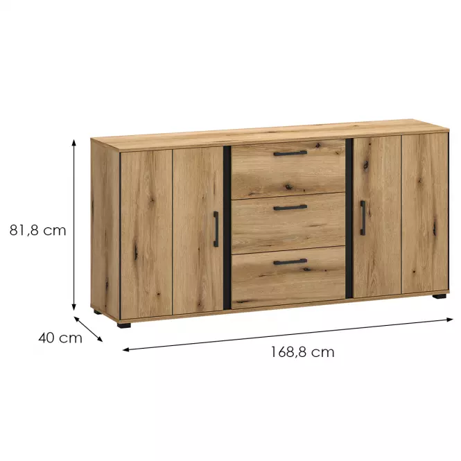 Komoda 2d3s Kendal E Light + Black