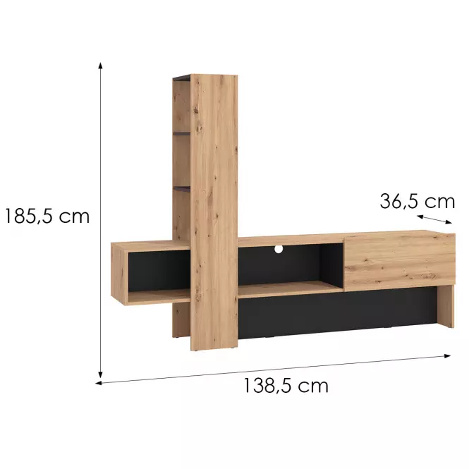 TV stolík Orense Artisan/Čierna 11008243