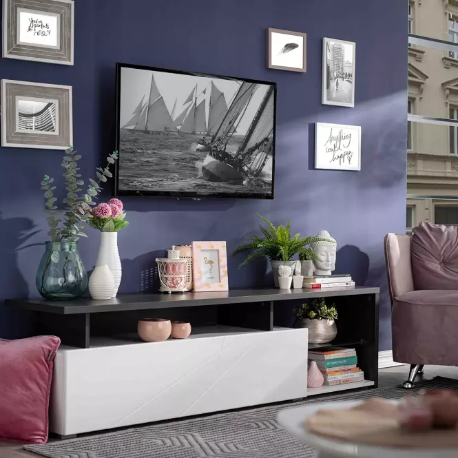 TV stolík Arctic Biela/Čierna 11008822