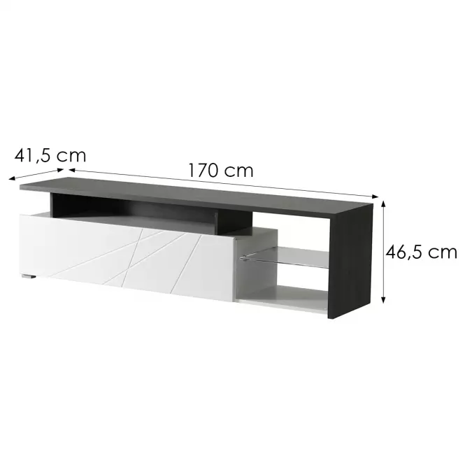 TV stolík Arctic Biela/Čierna 11008822