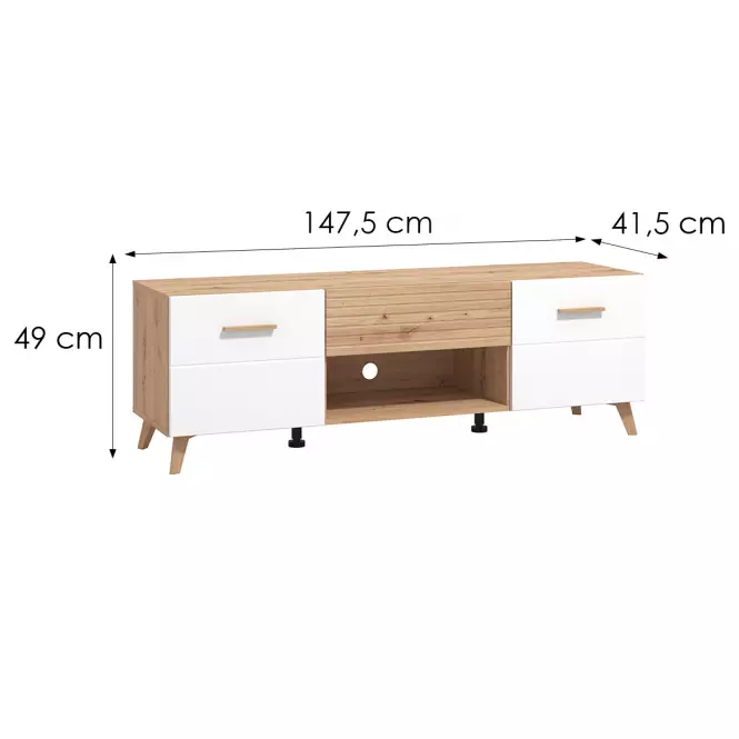 TV stolík Bretagna Artisan/Biela 11012053