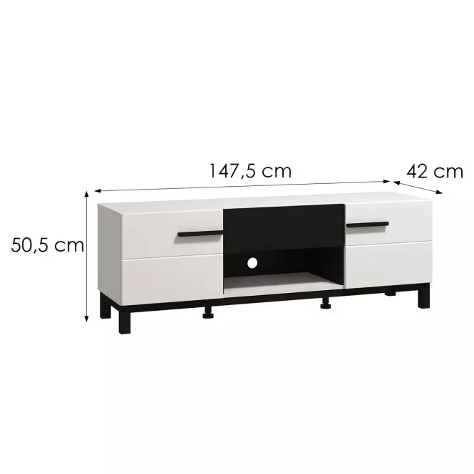 TV stolík Sarthe Biela/Čierna 11013675