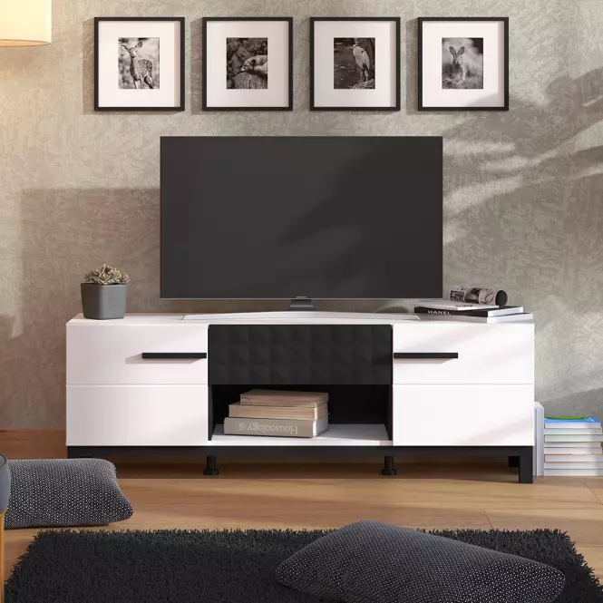 TV stolík Sarthe Biela/Čierna 11013675