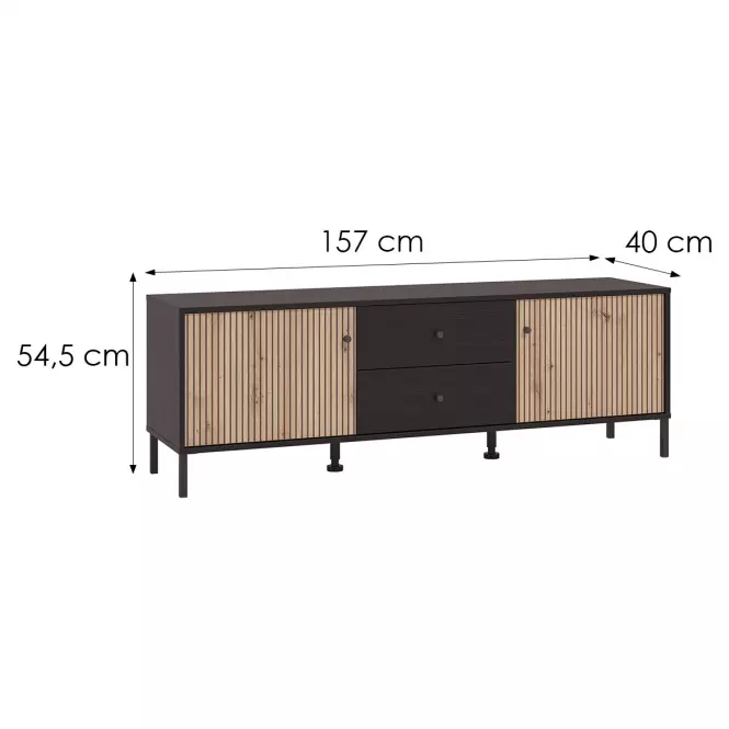 TV stolík Correze Čierna/Artisan 11013536