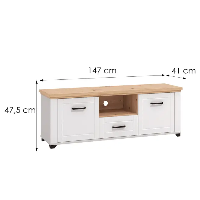 TV stolík Valencia Artisan/Biela 11011385,2