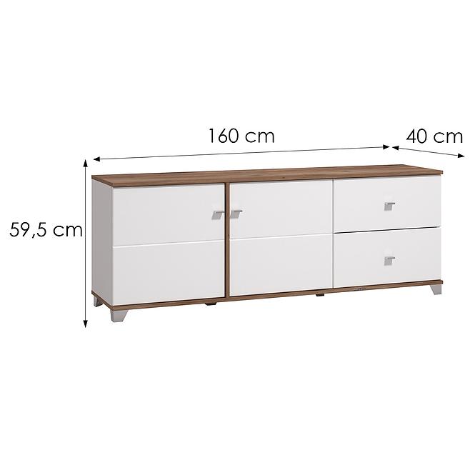 TV stolík Burgundy Biela/Dub 11012060
