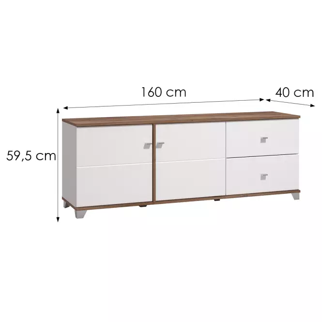 TV stolík Burgundy Biela/Dub 11012060,2