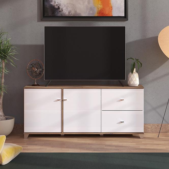 TV stolík Burgundy Biela/Dub 11012060