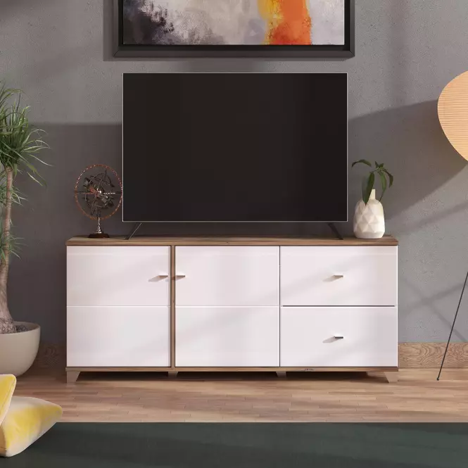 TV stolík Burgundy Biela/Dub 11012060,6