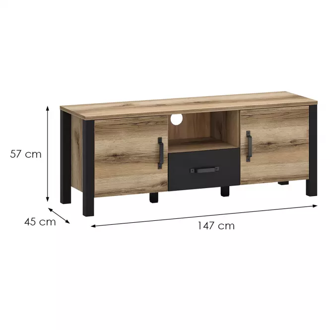 TV stolík 2d1s Derby B Light + Black,2