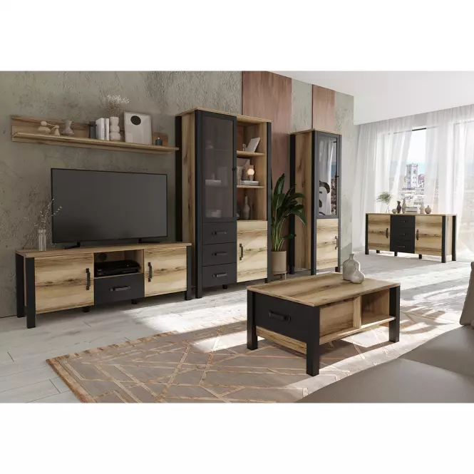 TV stolík 2d1s Derby B Light + Black