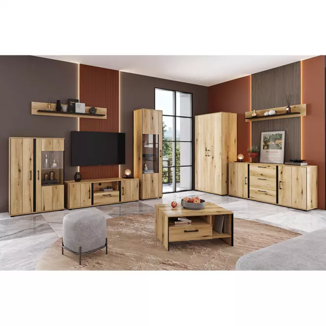 TV stolík. Kendal B Stolik RTV 2d1s Light + Black