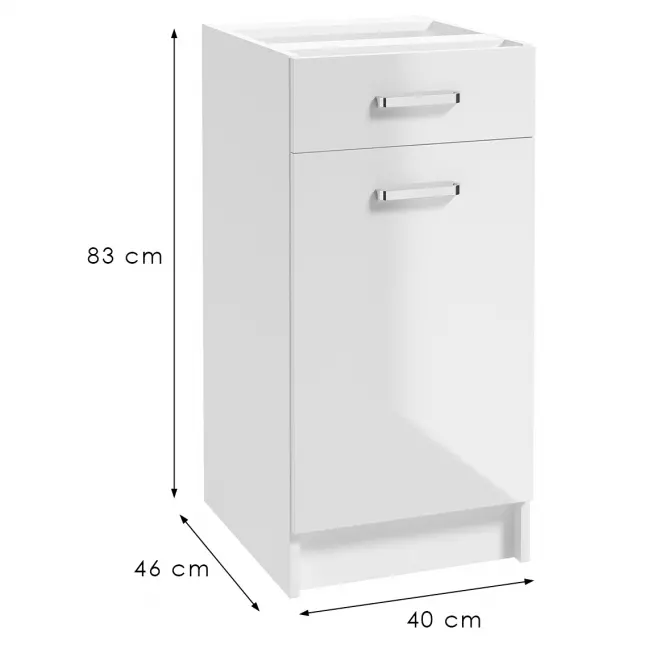 Kuchynská skrinka Arosa B40 1D1S biela,2