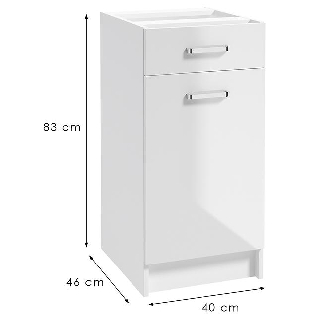 Kuchynská skrinka Arosa B40 1D1S biela,2
