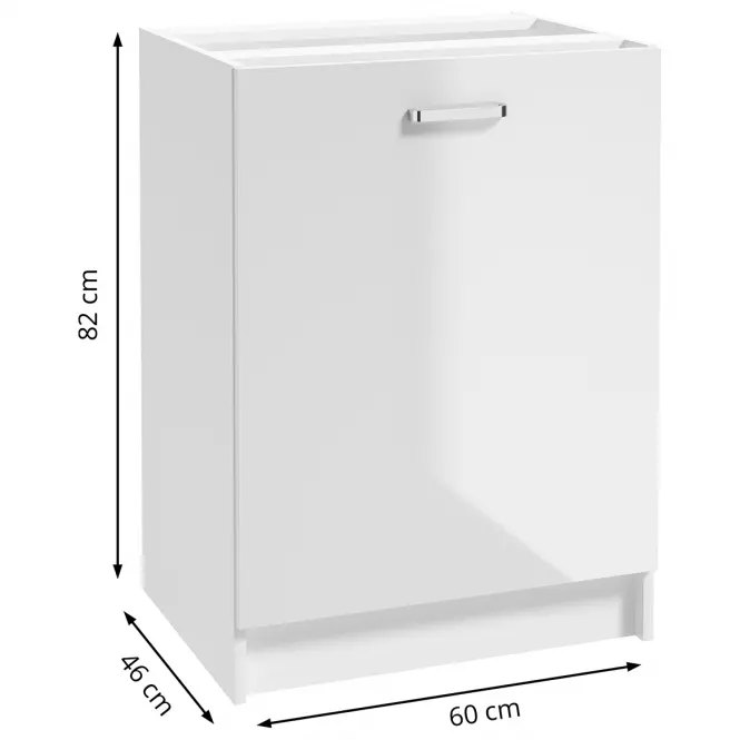 Kuchynská skrinka Arosa B60 1D0S biela,2