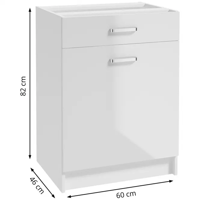 Kuchynská skrinka Arosa B60 1D1S biela,2