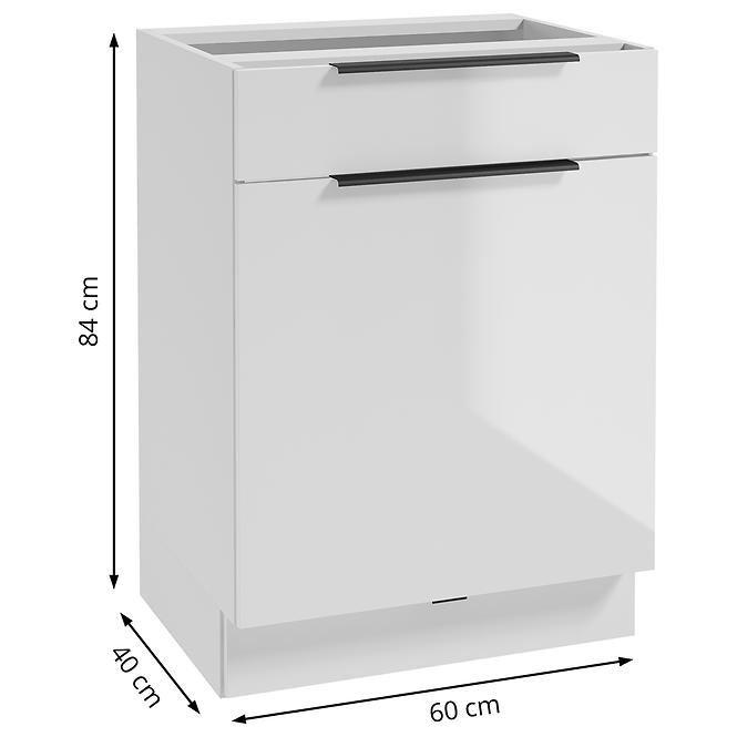 Kuchynská skrinka Basti B60 60x84x49 1D2S biela