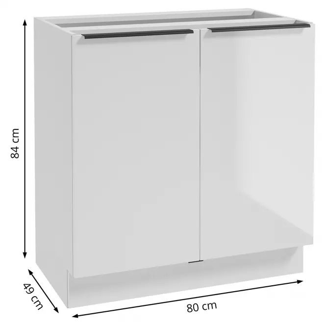 Kuchynská skrinka Basti B80 80x84x49 2D1S 4NN biela