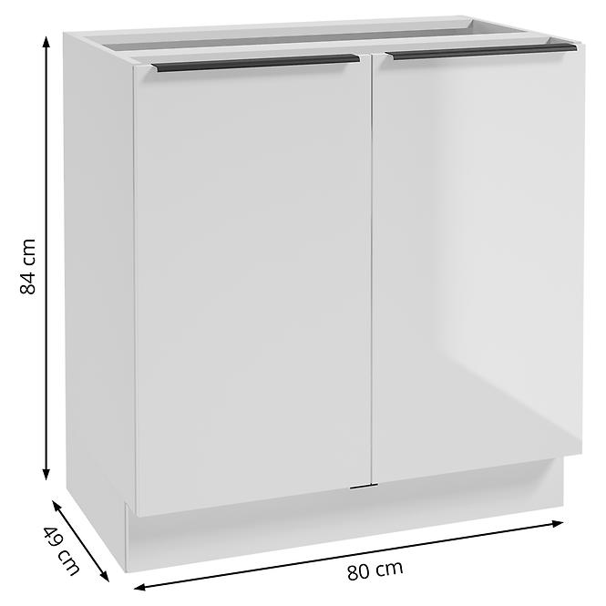 Kuchynská skrinka Basti B80 80x84x49 2D1S 4NN biela