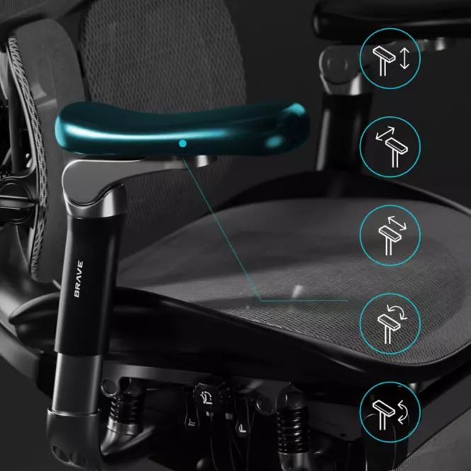 Kancelárske kreslo Brave V-Kinetic Čierna