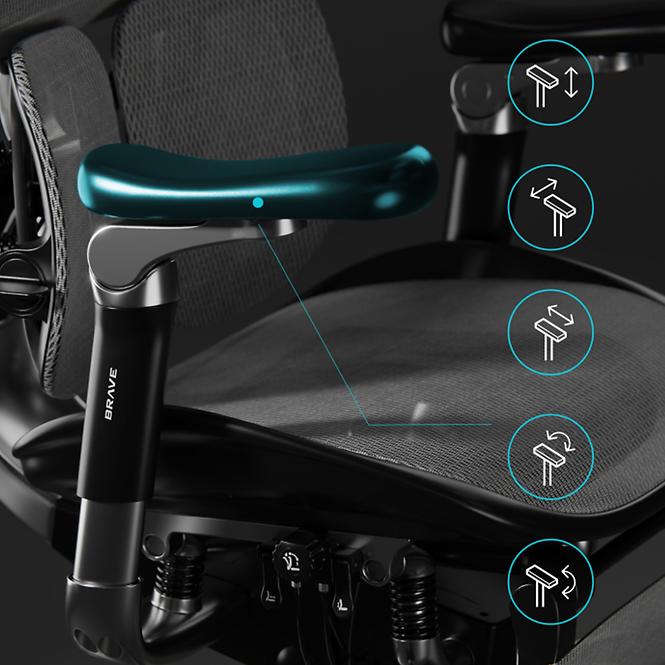 Kancelárske kreslo Brave V-Kinetic Čierna