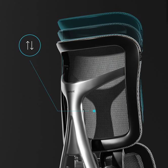 Kancelárske kreslo Brave V-Kinetic Čierna,7