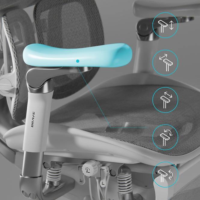 Kancelárske kreslo Brave V-Kinetic Šedá