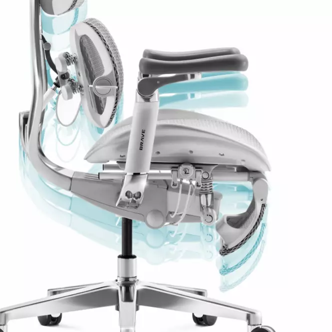Kancelárske kreslo Brave V-Kinetic Šedá,5