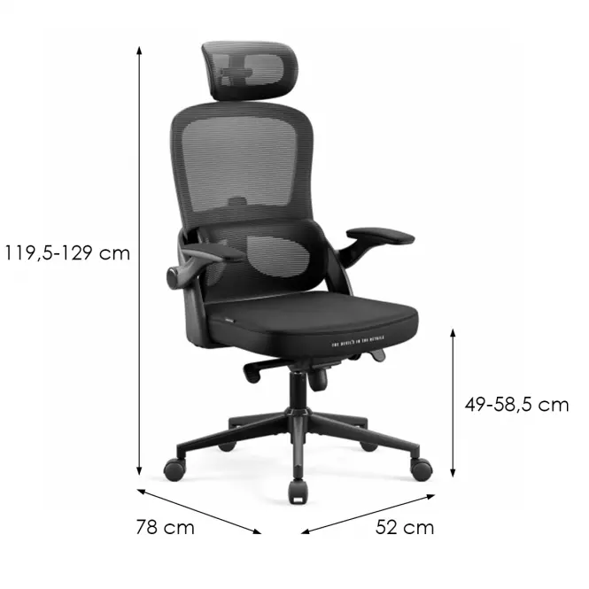 Kancelárske kreslo Diablo V-Light Čierna,2