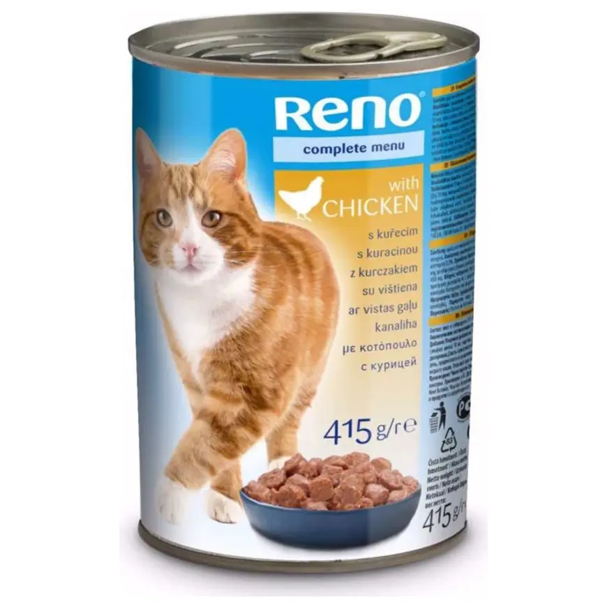 Reno Kuracie kúsky pre mačky 415 g v omáčke