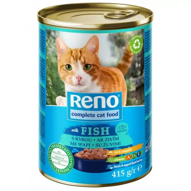 RENO Kúsky ryby pre mačky 415 g v omáčke