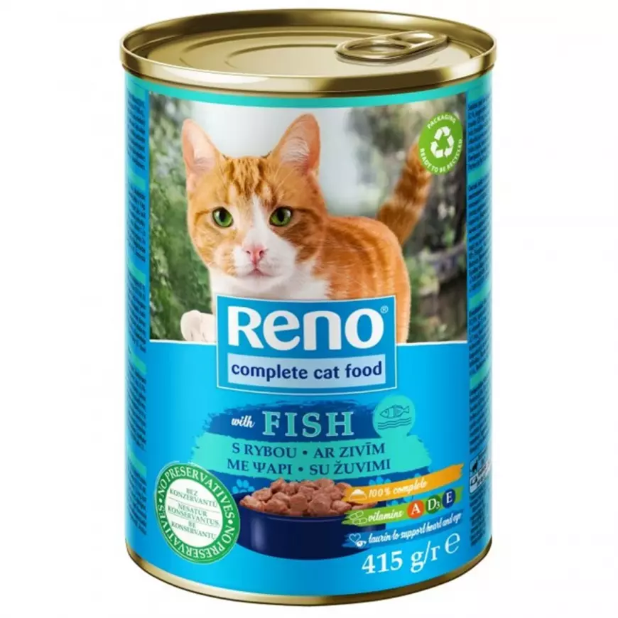 RENO Kúsky ryby pre mačky 415 g v omáčke