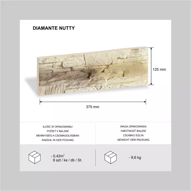 Betónový Obkladový Kameň Diamante Nutty