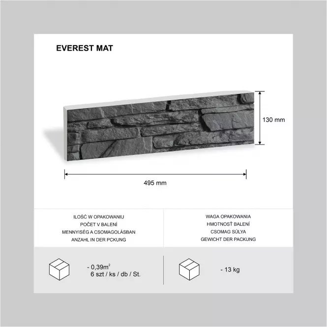 Betónový Obkladový Kameň Everest Mat,4