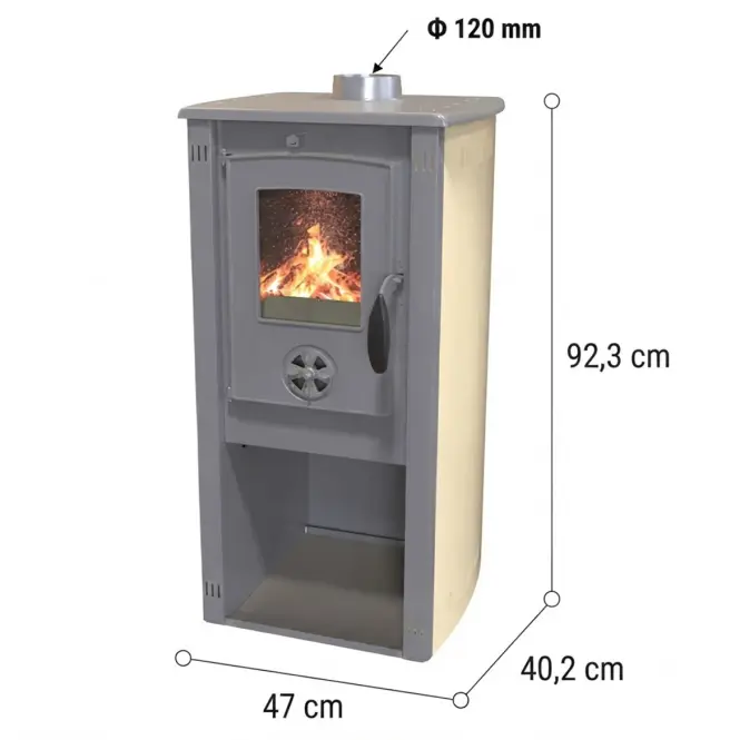 Oceľová pec Space R+ 3,9 kW