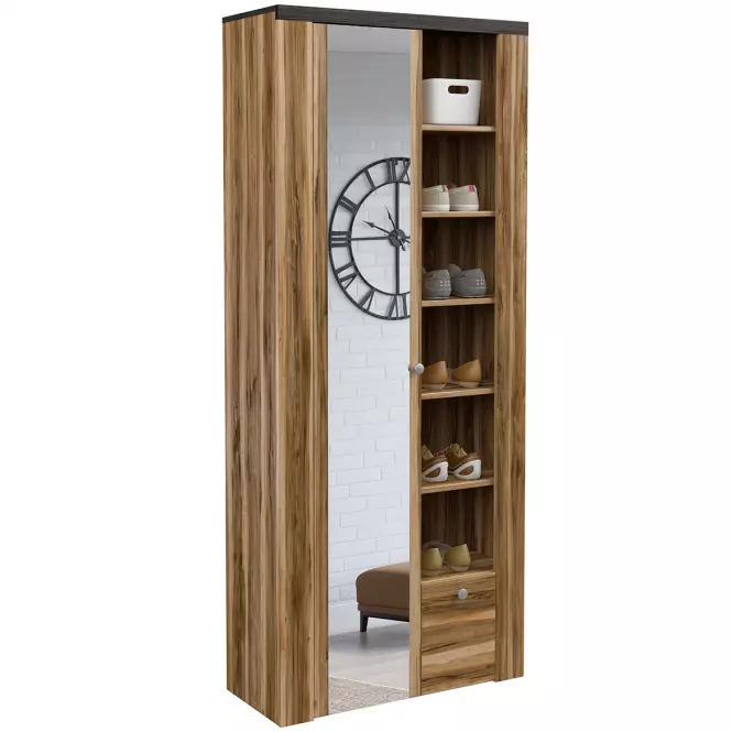 Skriňa Larona 1D 1S 87 satin nussbaum
