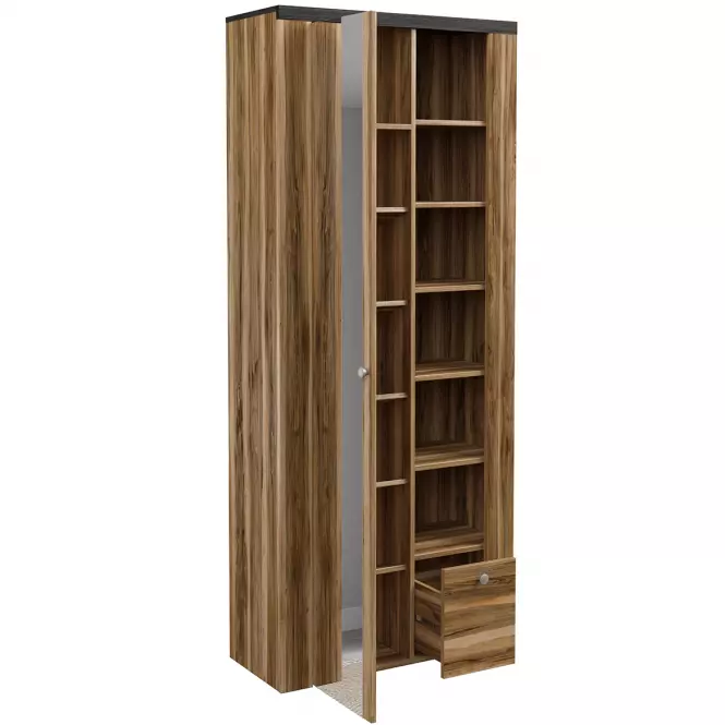 Skriňa Larona 1D 1S 87 satin nussbaum