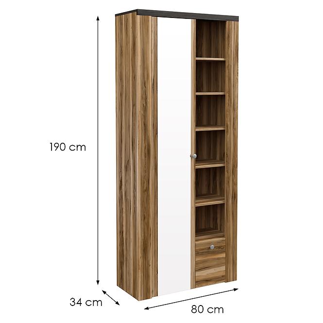 Skriňa Larona 1D 1S 87 satin nussbaum