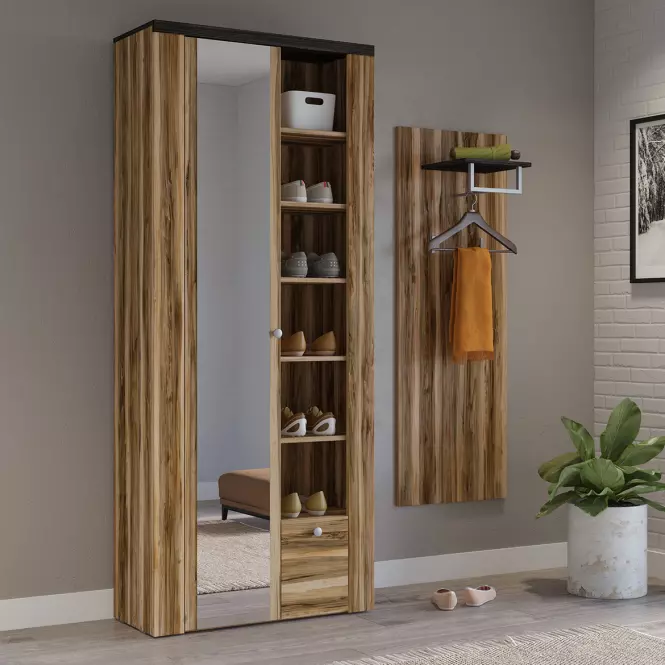 Skriňa Larona 1D 88 satin nussbaum