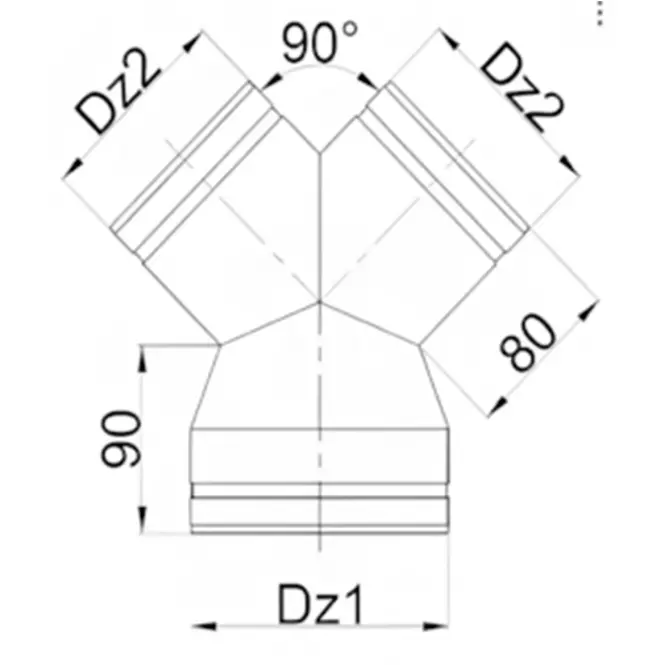 T-kus "Y" 125 2x80/DPO62,2