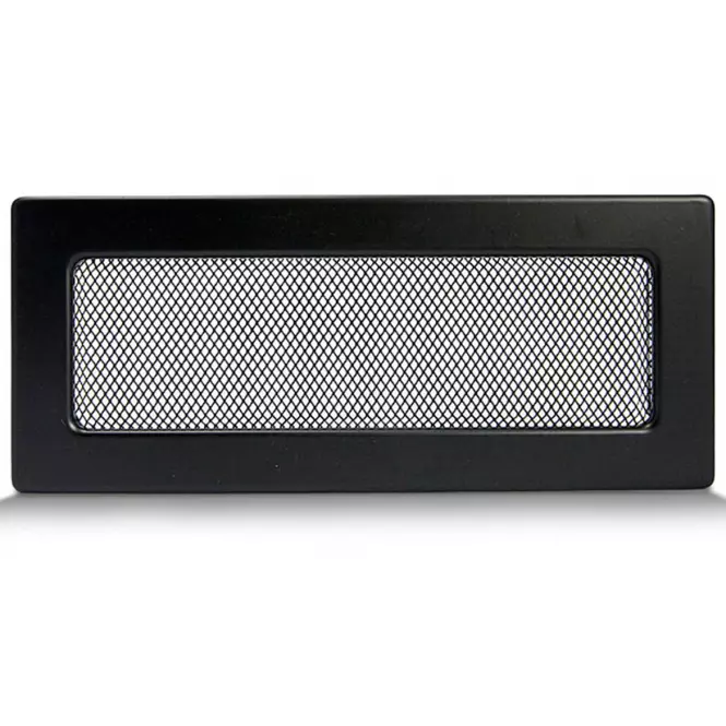 Komínová mriežka čierna bez žalúzií 10.5X25 4F11250D